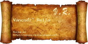 Vancsó Rella névjegykártya